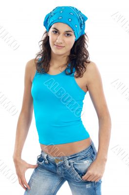Woman with a scarf on the head