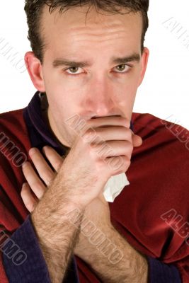 Young Man Coughing
