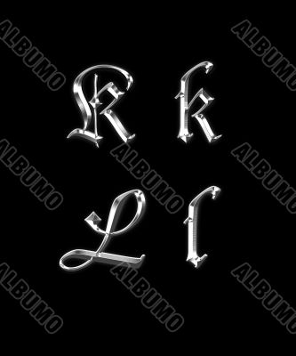 Silver letters K, L