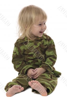 funny military little girl
