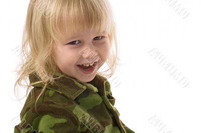 funny military little girl