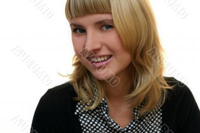 young woman is smiling n office
