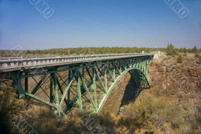 Old iron bridge over the Crooked River Canyon