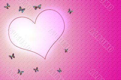 background.heart on background butterfly