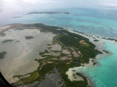 Aerial view tropical island