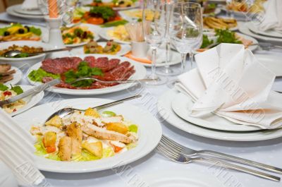 good served luxury banquet table