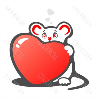 timid mouse and heart