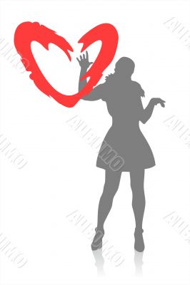girl and heart