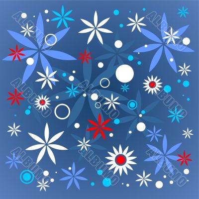 dark blue flowers pattern