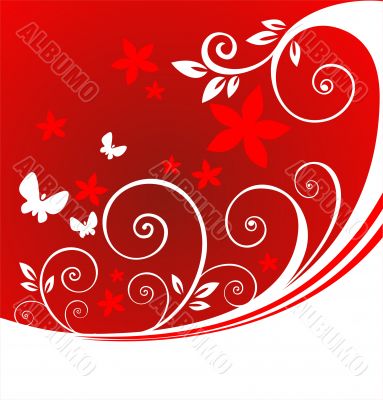 red floral pattern