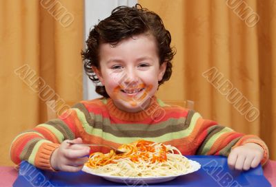 Child eating in his house
