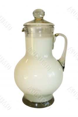 Jug filled by milk