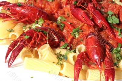 pasta with crawfish and tomato sauce