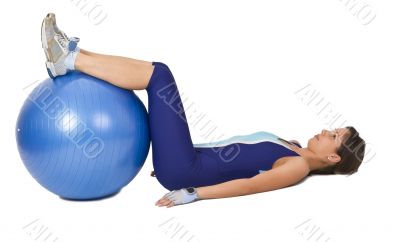 Woman with a gym ball