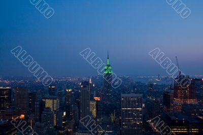Manhattan in twilight.