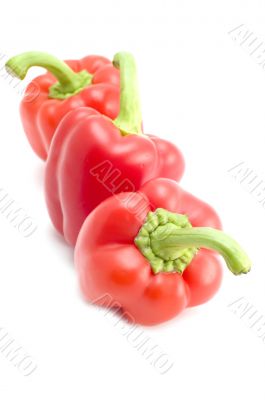Three Red cayenne close up
