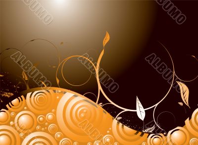 orange floral swirl