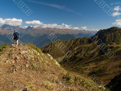 mountainer on the top of mountain