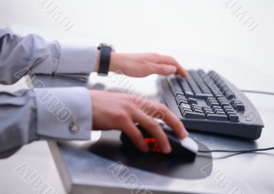 computer mouse in hand