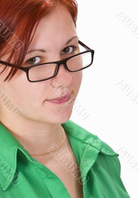 Redheaded girl student