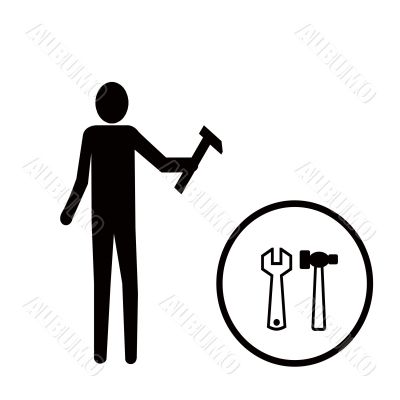 Worker with hammer