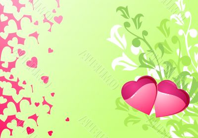 Love hearts and background