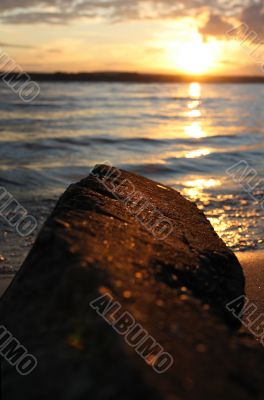 Stone on a sunset.