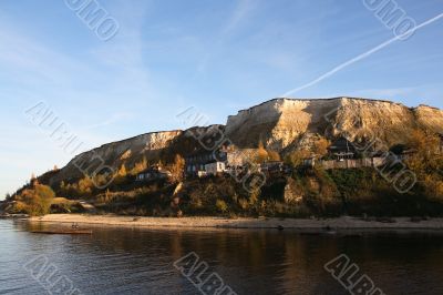 Village on the bank of the river