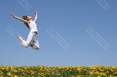 Young woman in a beautiful jump