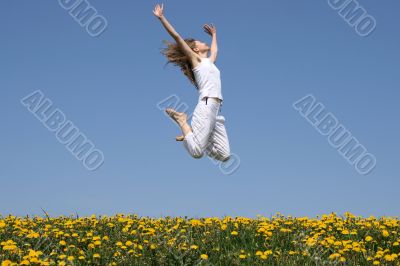 Girl in a happy jump