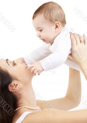 happy mother with baby boy 2