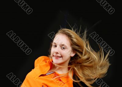 fluing  hair - young girl