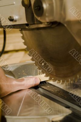 Power Saw Cutting Off A Thumb