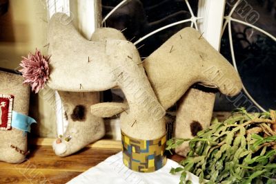 Felt boots - cactus