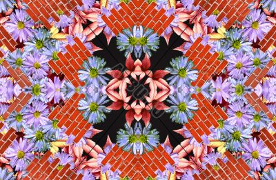Flowers and wall