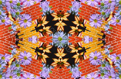 Flowers and wall