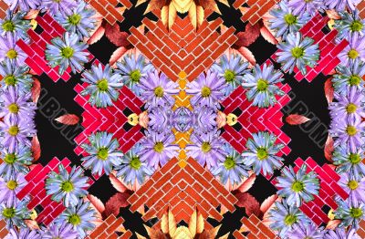 Flowers and wall