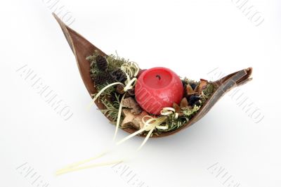 Candle in a decorated bowl