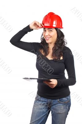 Smiling female architect