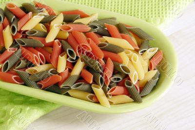 Colored italian pasta