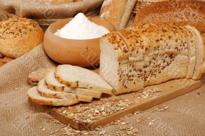 Assortment of baked breads