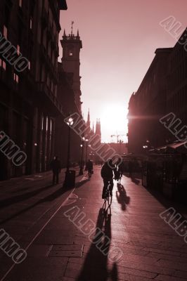 Workers riding