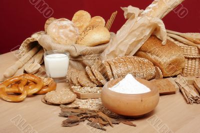 Assortment of baked breads