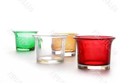 Colored candle bottles