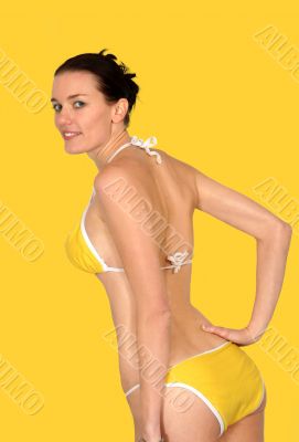 bikini girl in yellow