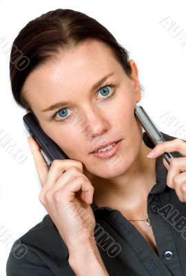 confident business woman on the phone