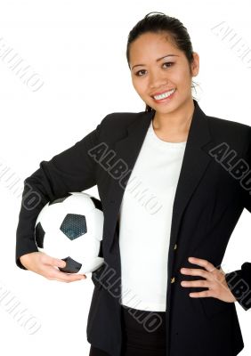 asian business woman - team player