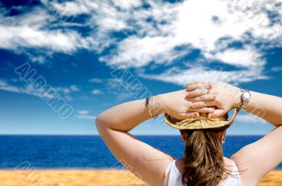 girl relaxing at the beach