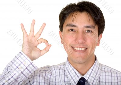 business man doing the ok sign