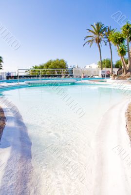 swimming pool in a resort or villa